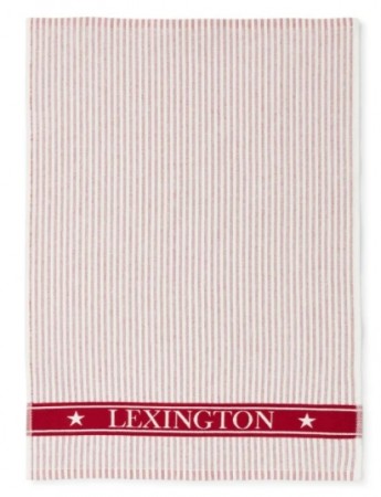 LEXINGTON - Striped Organic Cotton Terry kjøkkenhåndkle, rød/hvit